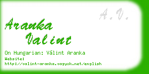 aranka valint business card